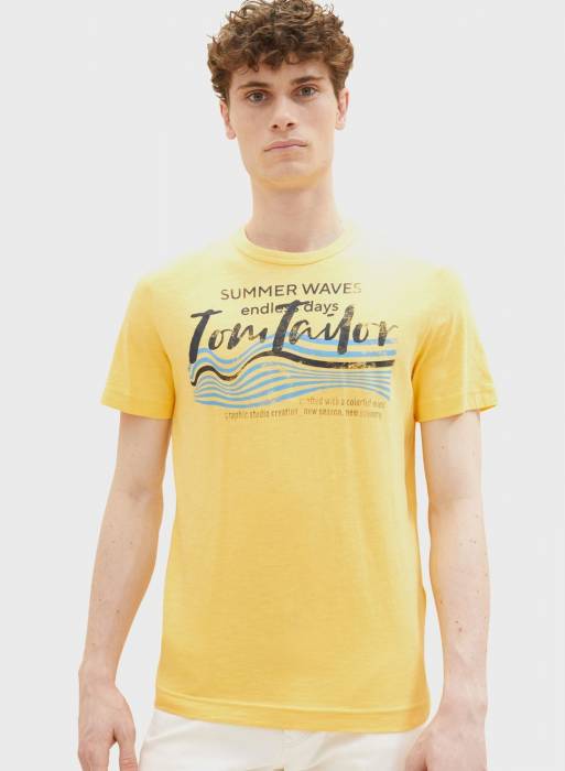 تیشرت مردانه تام تیلور زرد مدل 062
