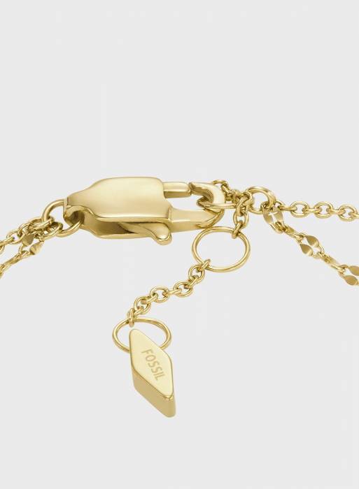 دستبند کلاسیک زنانه فسیل طلایی