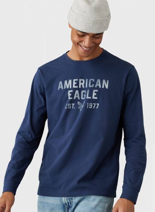 تیشرت مردانه آبی برند american eagle مدل 980