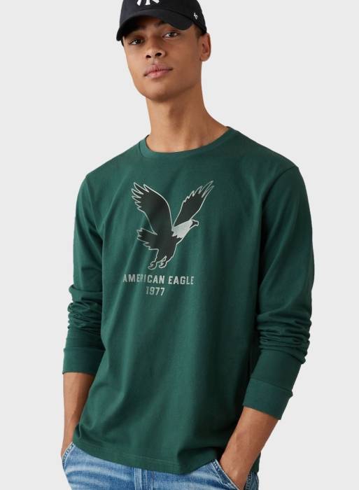تیشرت مردانه سبز برند american eagle مدل 899