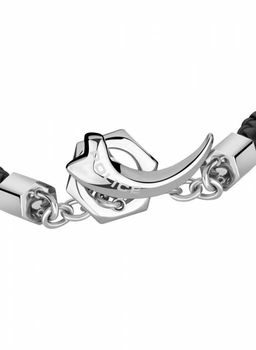دستبند مردانه پلیس مشکی نقره ای مدل 800